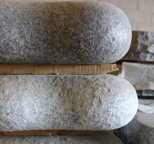 Memorial stone by water